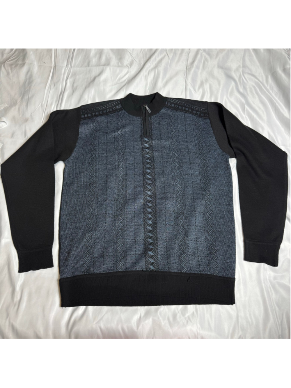 Men's Chereskin Quarter Zip Up Sweater XXL Black Blue